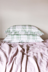 PEPPERMINT SNOW French Flax Linen Pillowcase Pair Aspen & Fern