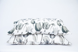 MIDNIGHT GARDEN French Flax Linen Pillowcase Pair Aspen & Fern