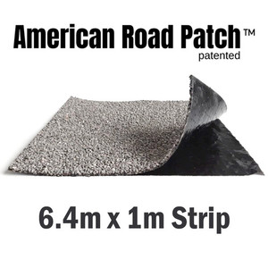 Products: American Road Patch - 6.4m Long by 1.0m wide Strip Asphalt in a Bag