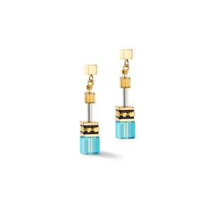 Coeur De Lion Geo Cube Fresh Turquoise Earrings
