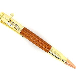 Wood Art Pens: Bolt Action Pen Rimu Gold and Copper