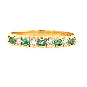 Fancy Colour: Emerald and Diamond Yellow Gold Ring