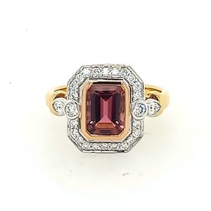 Fancy Colour: Yellow, White, Rose Gold and Diamond Pink Tourmaline Ring