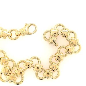 Gold Bangles Bracelets: 9ct Yellow Gold Swiss Cross Bracelet