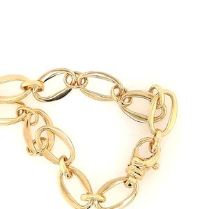 Gold Bangles Bracelets: 9ct Yellow Gold Long Flat Oval Bracelet