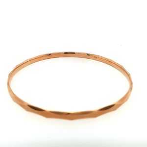 Gold Bangles Bracelets: 9ct Rose Gold Bevelled Bangle