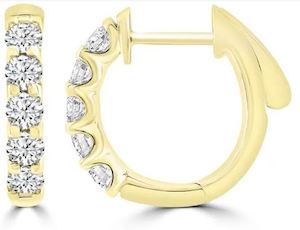 Lab Grown Diamonds 1: 18ct Yellow Gold 1.0ct Lab Grown Diamond Huggies