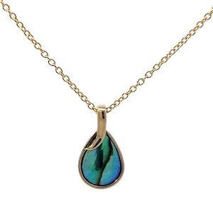 Pearls 1: Blue Pearl 9ct Yellow Gold Whisper Tear Drop Necklace