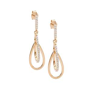 Ellani: Ellani Rose Gold Drop Earrings