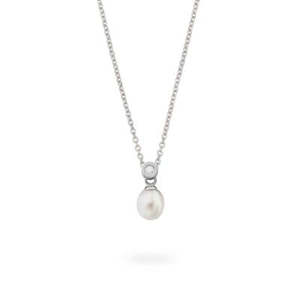 Pearl pendant with Cubic Zirconia Necklace