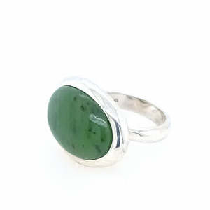 Rings: Sterling Silver East to West Chunky Greenstone Ring