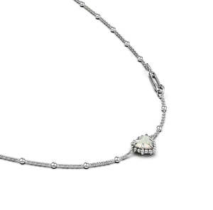 Stolen Girlfriends Club Sterling Silver and Opal Dahlia's Heart Necklace