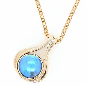 Pearls 1: Blue Pearl Pendant 9ct Yellow Gold