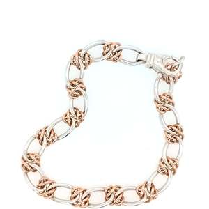 9ct Rose Gold and Sterling Silver Celtic Bracelet