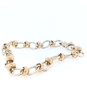 9ct Yellow Gold and Sterling Silver Belcher Bracelet