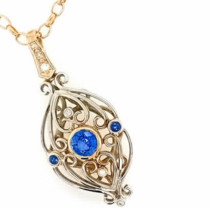 Custom Made Creations: Handmade Ceylonese Sapphire and Diamond Pendant