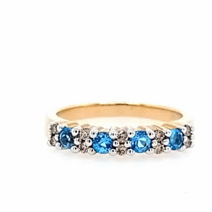 Rings: 9ct Yellow Gold  Topaz and Diamond Ring