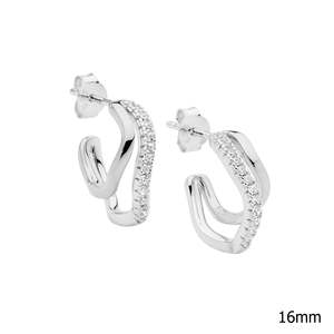 Earrings: Ellani Wave Hoop Earrings