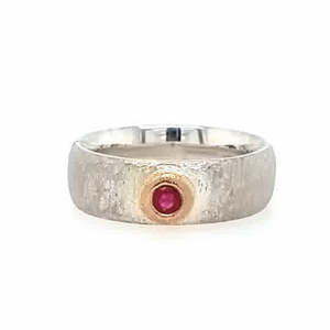 18ct Yellow Gold and Silver Ruby Ring