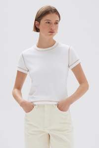 Transeasonal Dressing: Evelyn Contrast Stitch Tee