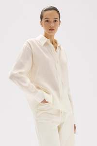 Womens Shirts L S: Harper Linen Silk Shirt
