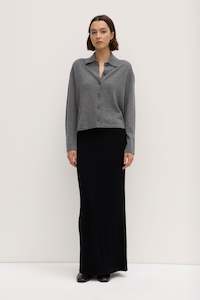 Wool Cashmere Rib Maxi Skirt