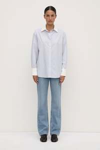 Womens Shirts L S: Alec Poplin Stripe Shirt