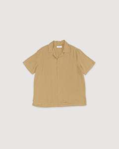 Re-Worn Mens Linen Textured Short Sleeve Shirt