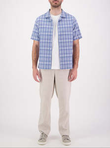 Shirting: Panama Shirt - Blue Plaid