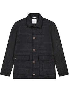 Outerwear: Patch Jacket - Black Houndstooth