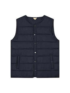 Outerwear: Quilted Nylon Vest - Navy