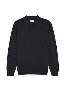 Knit LS Polo - Grey