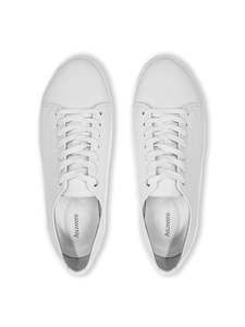 September: Leather Low Sneaker - Smooth White