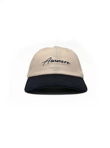 Script Dad Cap - Cream / Navy