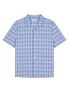 Shirting: Panama Shirt - Blue Plaid