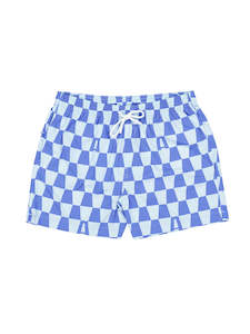 Shorts: Swim Short - A-Check Blue