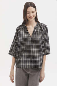 Nice Things Paloma: Pacific Checked Blouse Black
