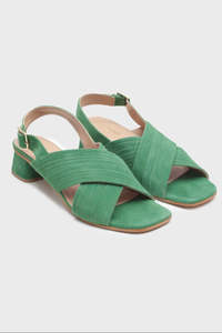 Nice Things Paloma: Multi Strapped Heeled Sandals Willow Green