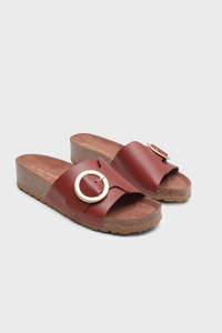 Nice Things Paloma: Bio Wedge Sandal Camel