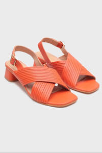Multi Strapped Heeled Sandal Intense Orange