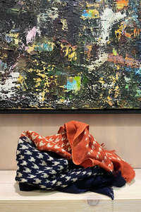 Paloma Houndstooth Foulard Dark Orange