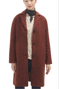 Nice Things Boucle Wool Coat Terracotta