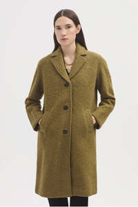 Nice Things Boucle Wool Coat Light Khaki