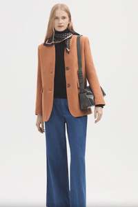 Nice Things Paloma: Harris Tweed Wool Blazer Dark Orange