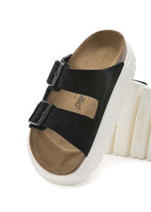 Birkenstock: Arizona Chunky Suede Black Narrow