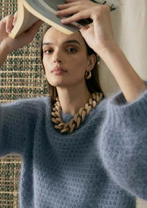 Pol: Genus Pointelle Knit Blue