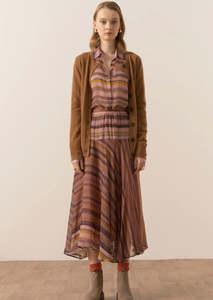 Pol: Willow Cashmere Tie Cardigan Toffee