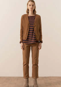 Pol: Willow Cashmere V Neck Cardigan Toffee