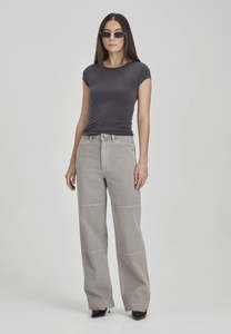 Commoners: Womens Drill Panel Jean Vintage Smoke