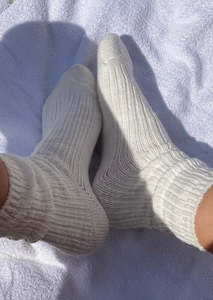Le Bon Shoppe: Le Bon Shoppe Cottage Socks White Linen